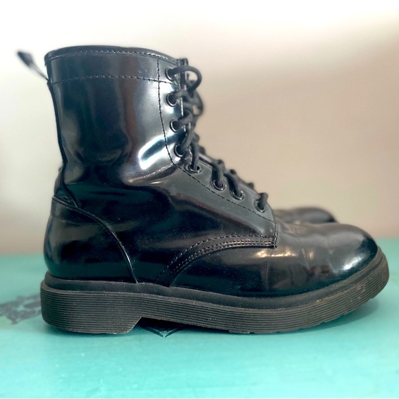 Black Mossimo Semi-Gloss Vegan Ankle Boots - Picture 4 of 9